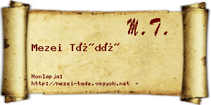Mezei Tádé névjegykártya